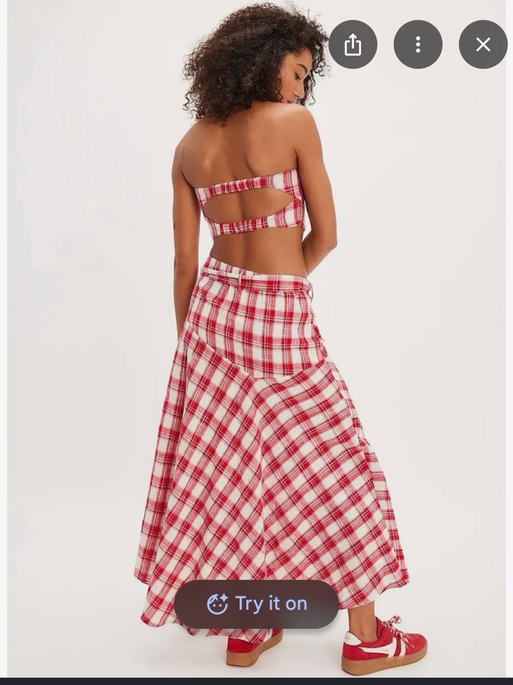 NWT Free People "After You" Plaid Two-
Piece Set